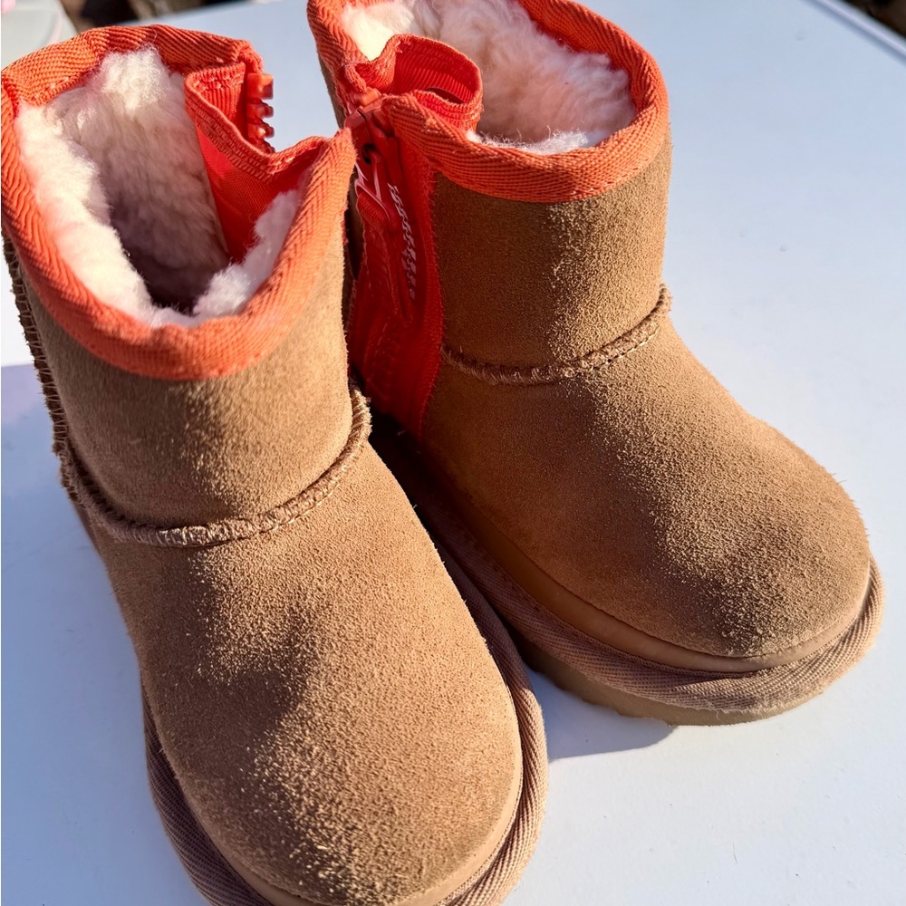 Cute Kids Tan and Orange UGG Boots